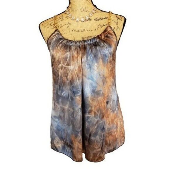 Women's Sleeveless Blouse Tie-dye Loose Fit Chain Straps Pullover Blouson Small - Picture 1 of 8